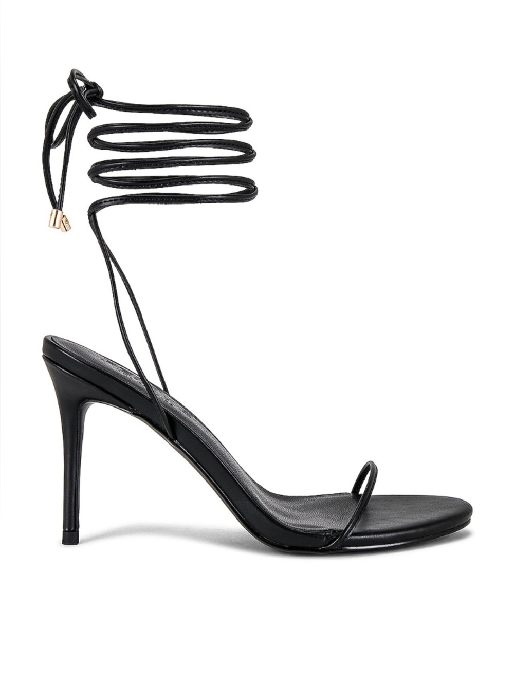 FEMME LA 3.0 Barely There Lace Up Heel in Noir | LIKE NEW